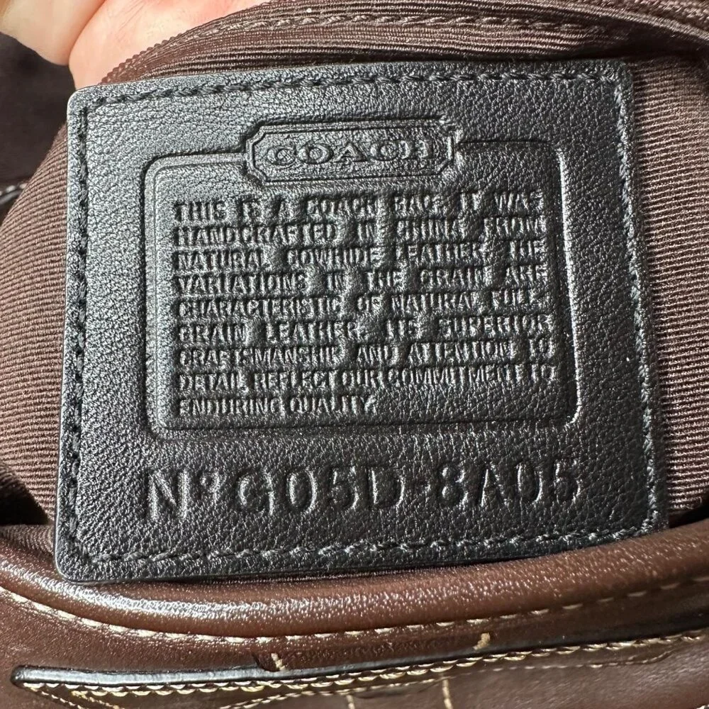Vintage Coach Y2K Brown Leather Shoulder Bag With Dust Bag - Picture 2 of 15